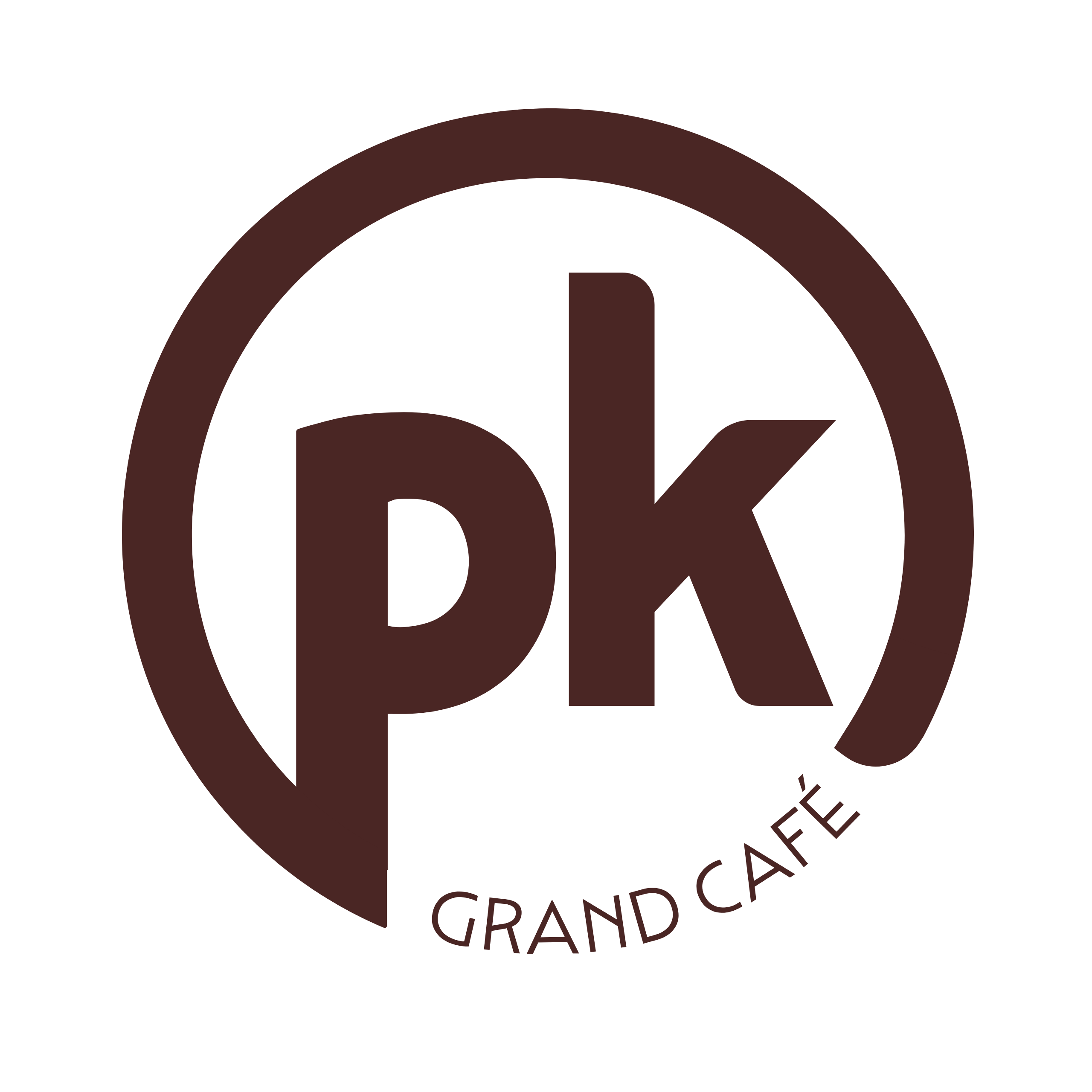 Logo Grand Café PK donker rood